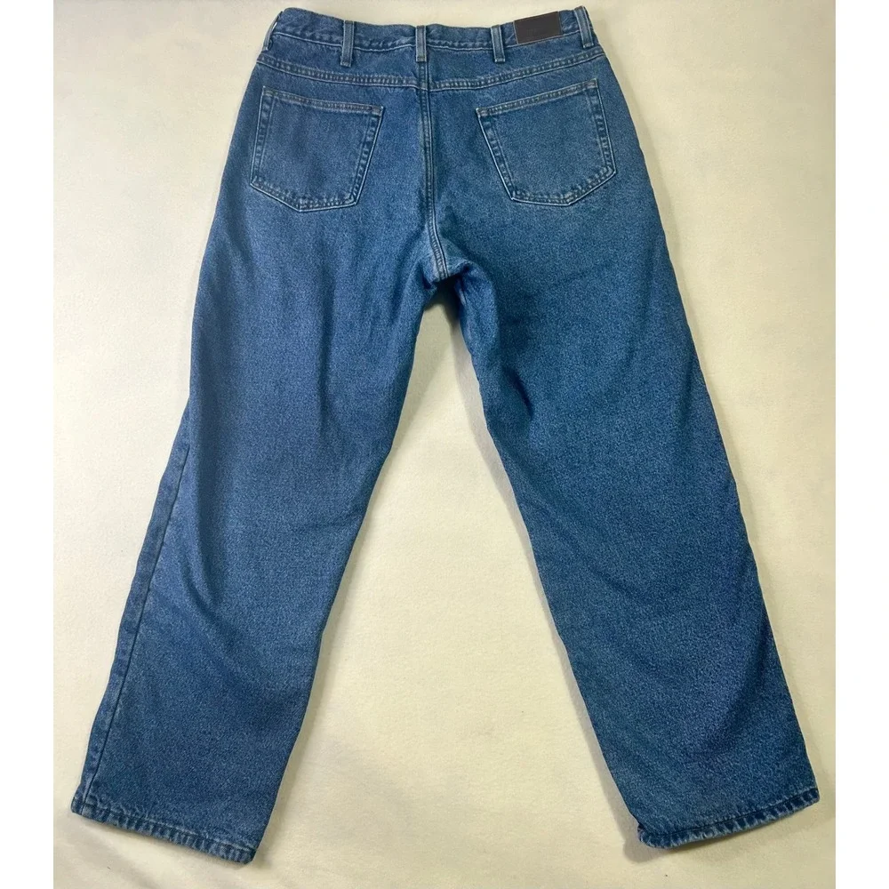 LL Bean Mens Classic Fit Denim Jeans Blue Medium Wash Straight Leg 37x29